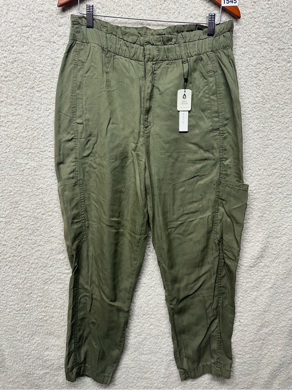 NWT Sanctuary Cargo Jogger Pants XL Olive Green 100% Lyocell Utility Tapered